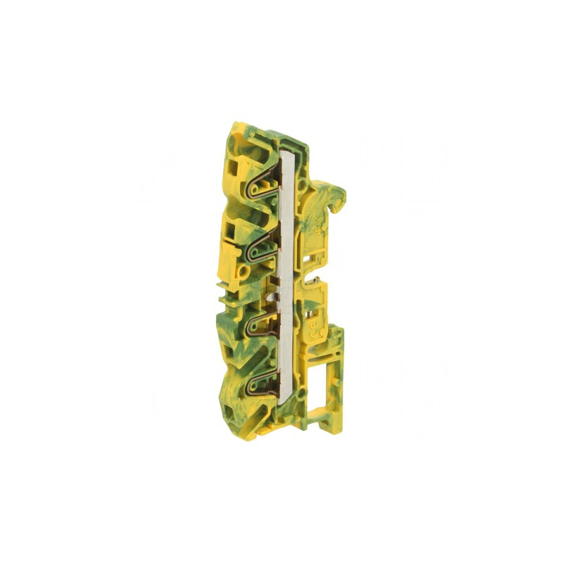 Terminal Îmbinare Șine 0,5-4mm² 4 Borne Galben-Verde | Electronic-mag.ro | Componente Electronice