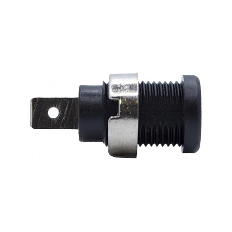 Soclu Banană 4mm 35A 1kV Negru Nichelat Panou | Electronic-mag.ro | Componente Electronice