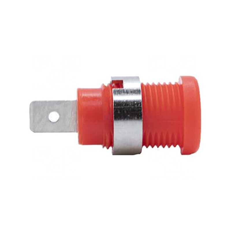 Soclu Banană 4mm 35A 1kV Roșu Nichelat | Electronic-mag.ro | Componente Electronice
