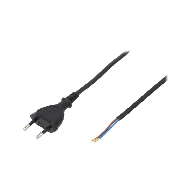 Cablu Alimentare 2x0,75mm2 PVC 3m Negru 2,5A | Electronic-mag.ro | Componente Electronice