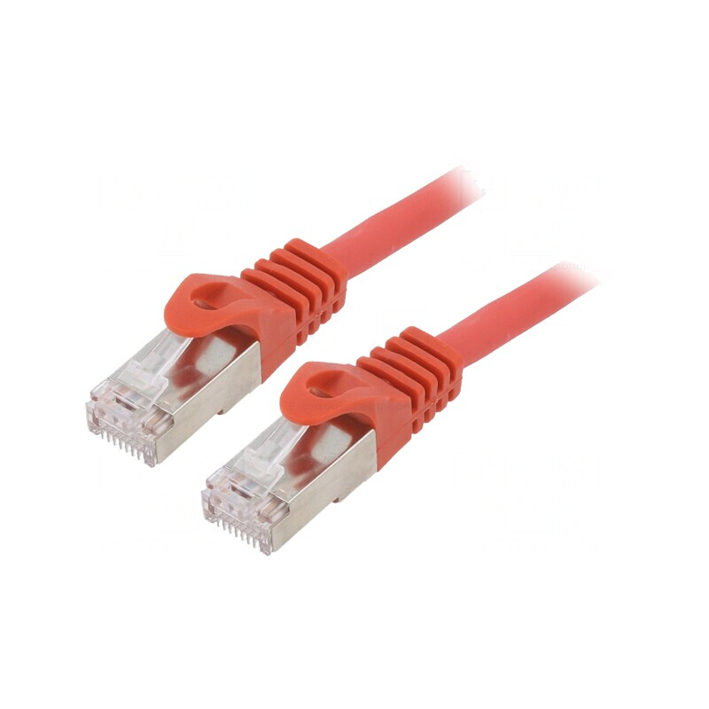 Patch Cord S/FTP Cat6a Cupru LSZH Roșu 3m | Electronic-mag.ro | Componente Electronice