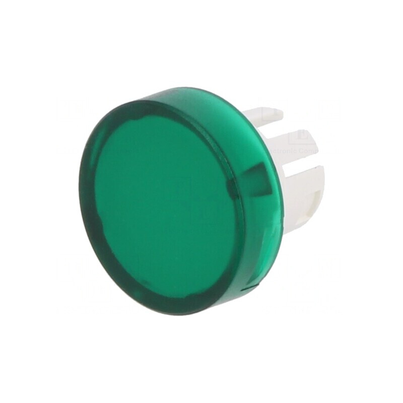 Lentilă Buton 22mm Transparentă Verde Plastic | Electronic-mag.ro | Componente Electronice