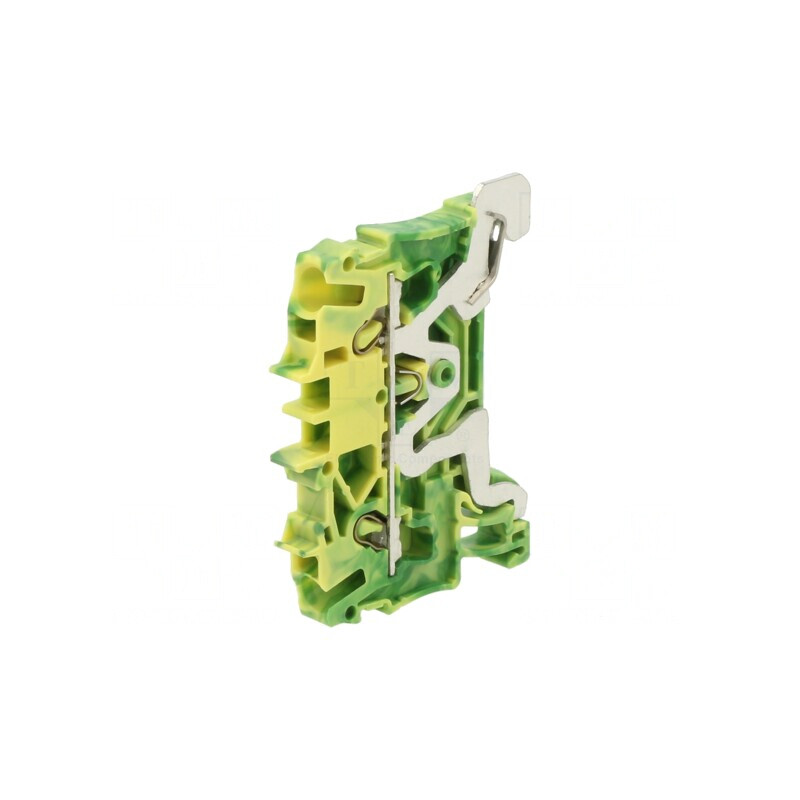 Șină de Îmbinare 1 Pista 2 Borne Galben-Verde 0,25-4mm² | Electronic-mag.ro | Componente Electronice