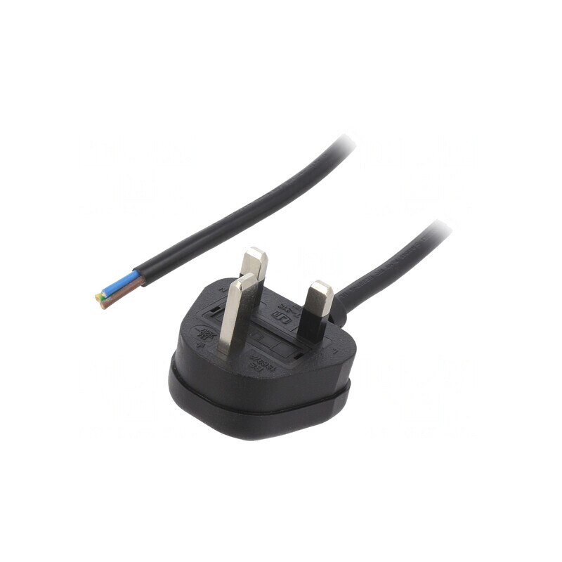 Cablu Alimentare 3x1mm2 1m Negru 13A 250V | Electronic-mag.ro | Componente Electronice