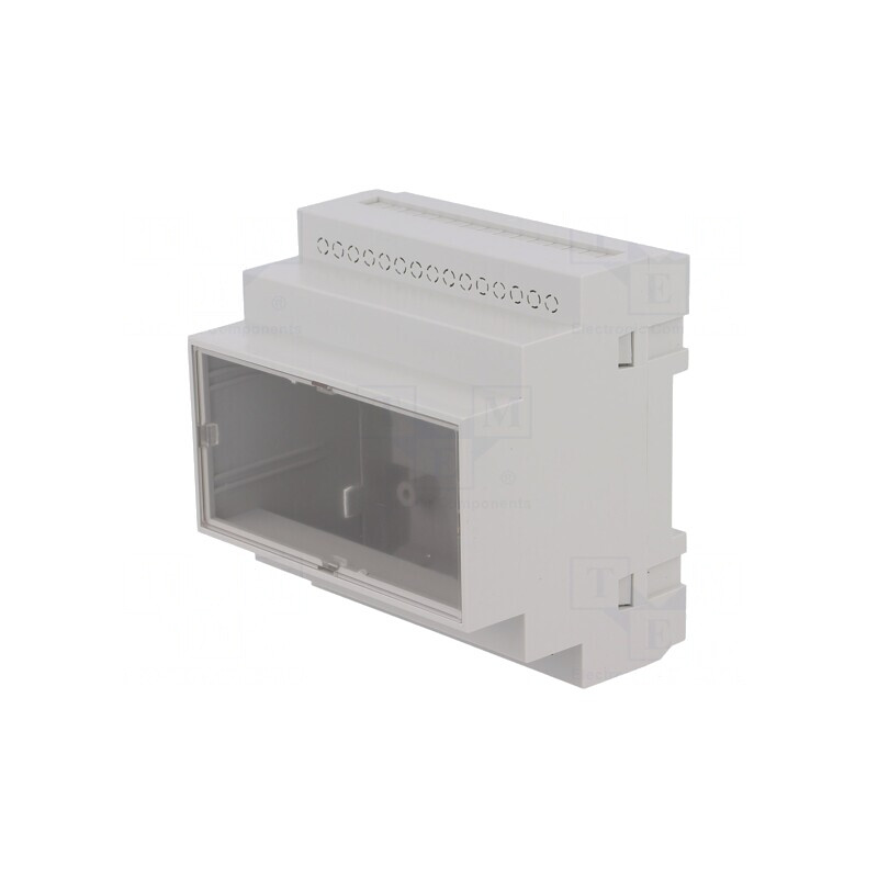 Carcasă pentru șină DIN, polistiren gri, 90x87x65mm | Electronic-mag.ro | Componente Electronice