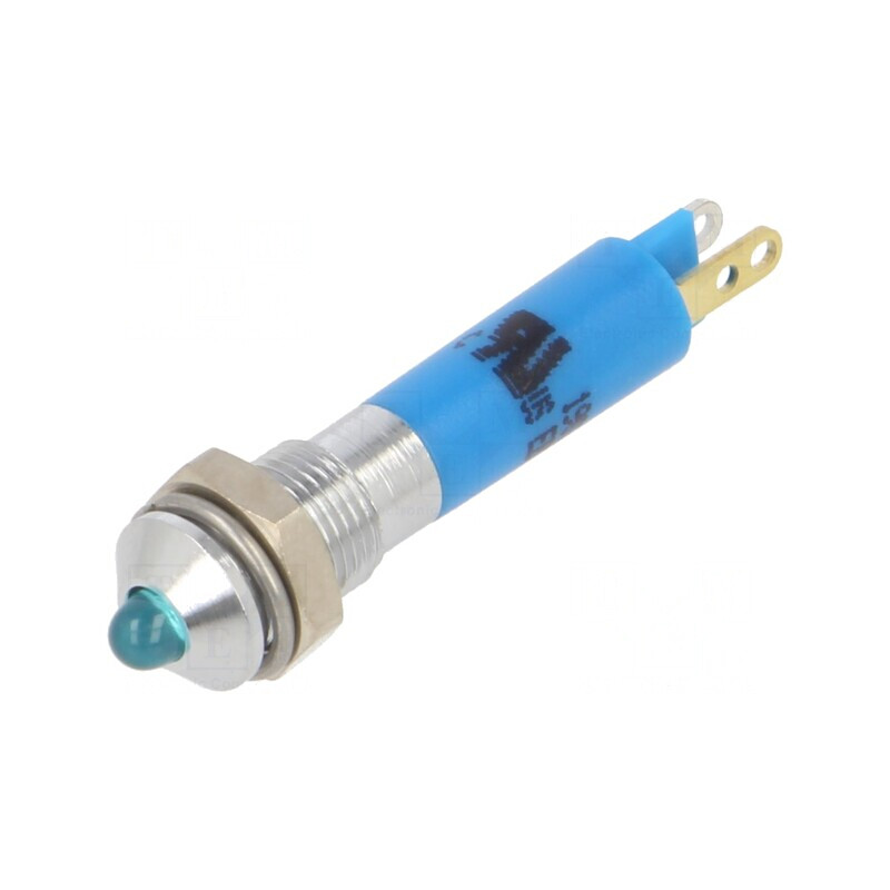 Lampă LED Albastră 24VDC Ø6mm Metal | Electronic-mag.ro | Componente Electronice