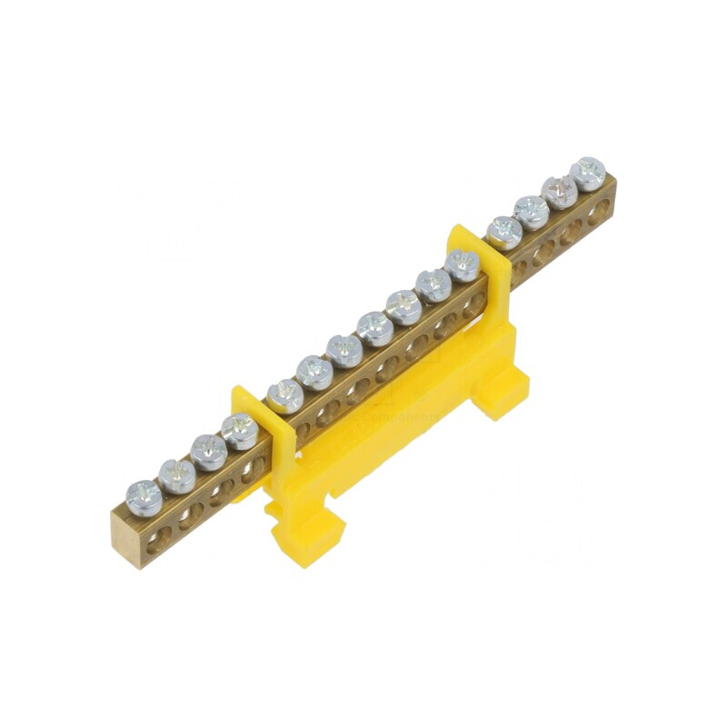 Regletă de conexiuni 15 borne galbenă | Electronic-mag.ro | Componente Electronice