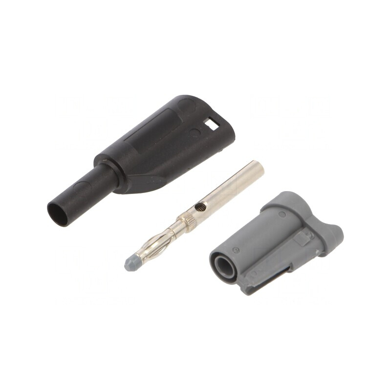 Mufă banană 4mm neagră cu izolație 36A 1kVAC | Electronic-mag.ro | Componente Electronice