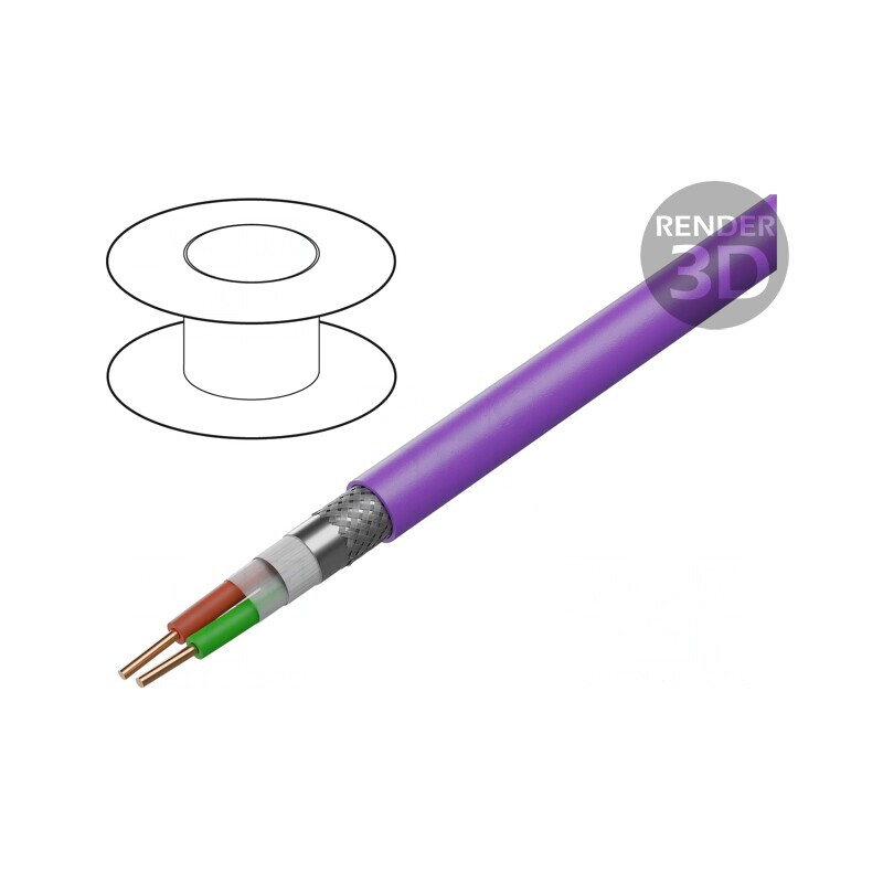 Cablu PROFIBUS 1x2x22AWG Cu PVC Violet CPR Eca | Electronic-mag.ro | Componente Electronice