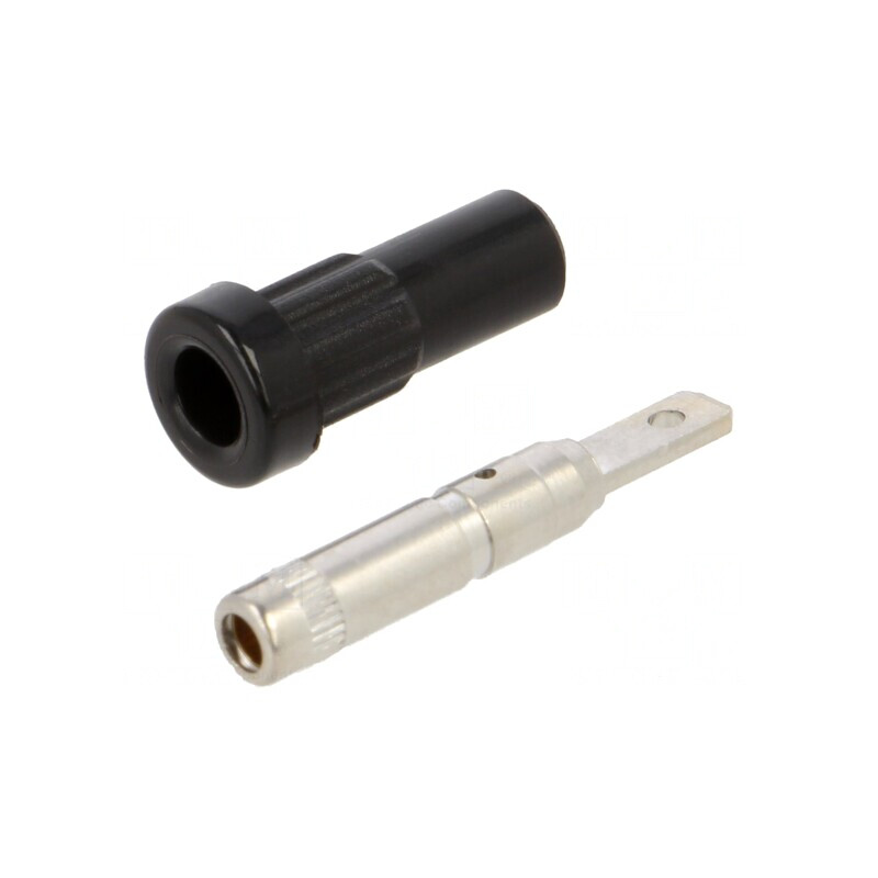 Soclu Banană 2mm Negru cu Izolație pe Panou 10A 30VAC 60VDC | Electronic-mag.ro | Componente Electronice
