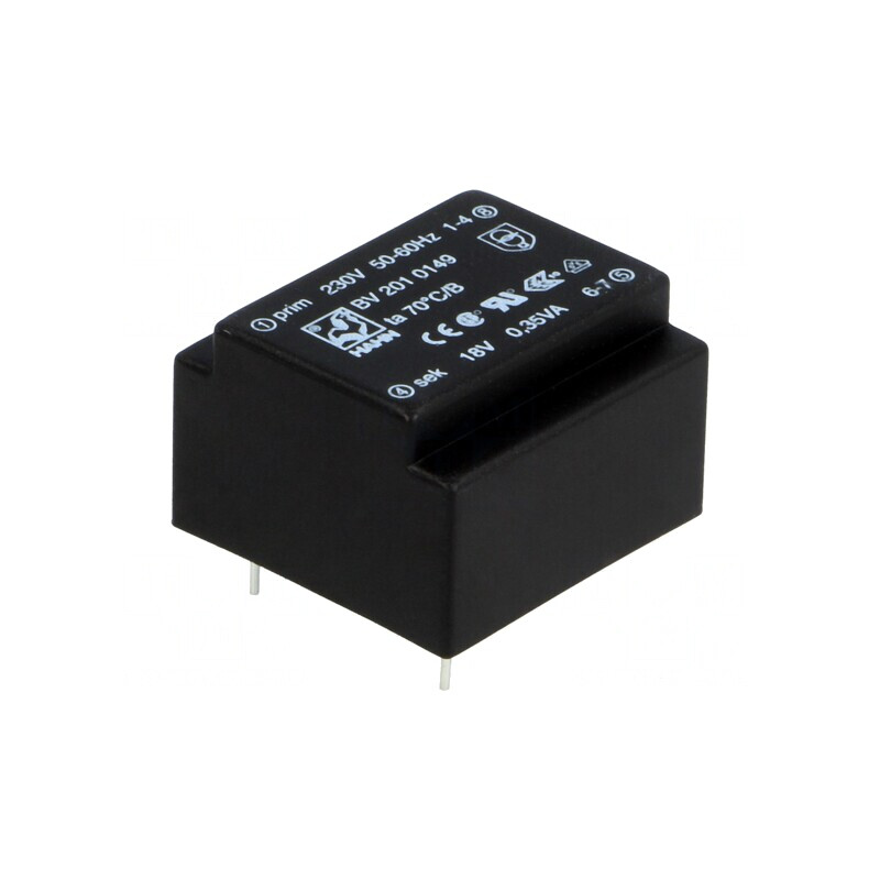 Transformator Încapsulat 0,35VA 230VAC 18V 19mA PCB | Electronic-mag.ro | Componente Electronice