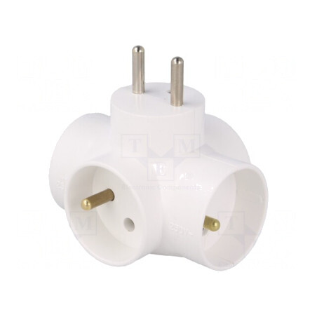 Conector alimentare AC splitter alb 4 socluri | Electronic-mag.ro | Componente Electronice