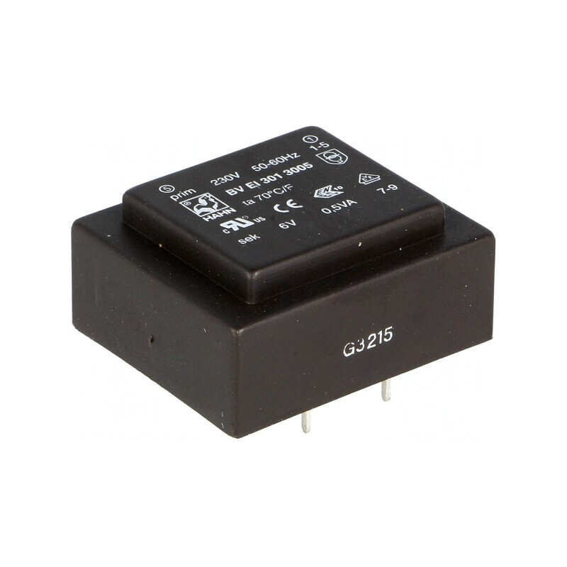 Transformator Încapsulat 0.5VA 230V 6V PCB | Electronic-mag.ro | Componente Electronice