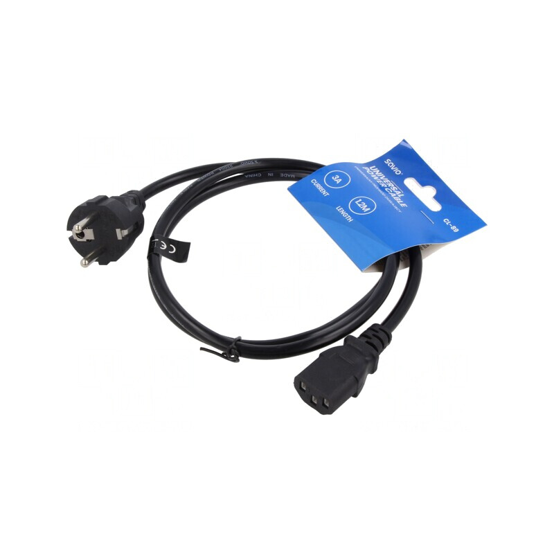 Cablu Alimentare 1,2m IEC C13 mamă 3x0,75mm2 | Electronic-mag.ro | Componente Electronice