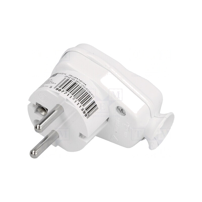 Conector Alimentare AC Mufă 2P PE Alb 250V 16A | Electronic-mag.ro | Componente Electronice