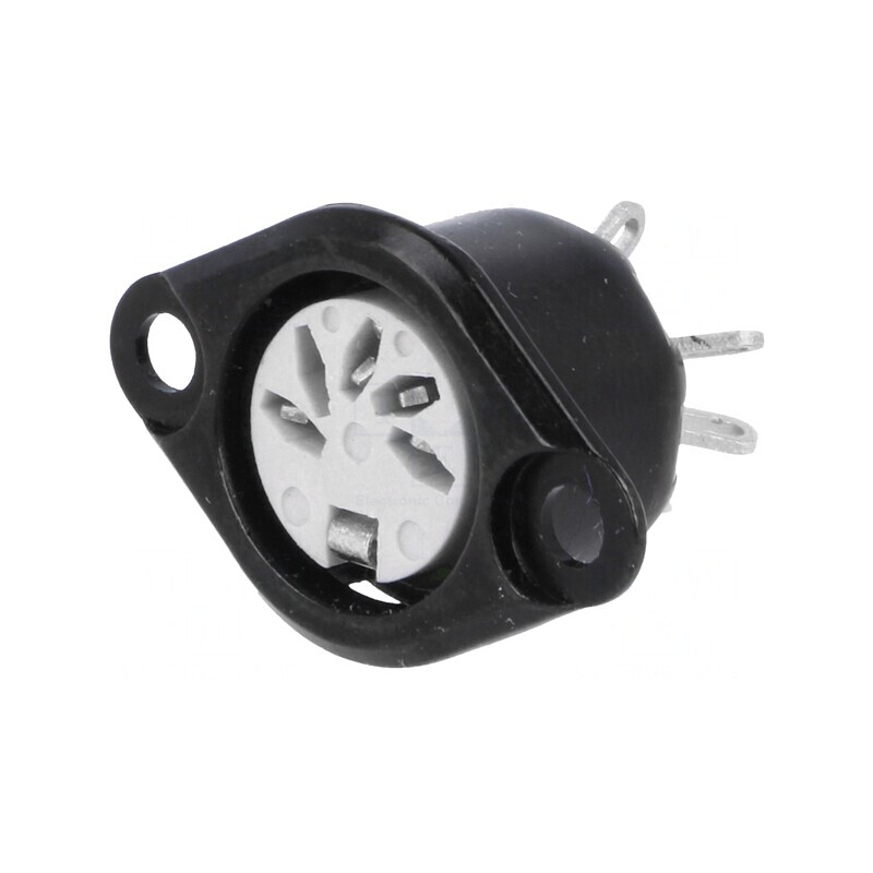 Soclu DIN 5 PIN 180° Lipire Argintat 34V 2A | Electronic-mag.ro | Componente Electronice