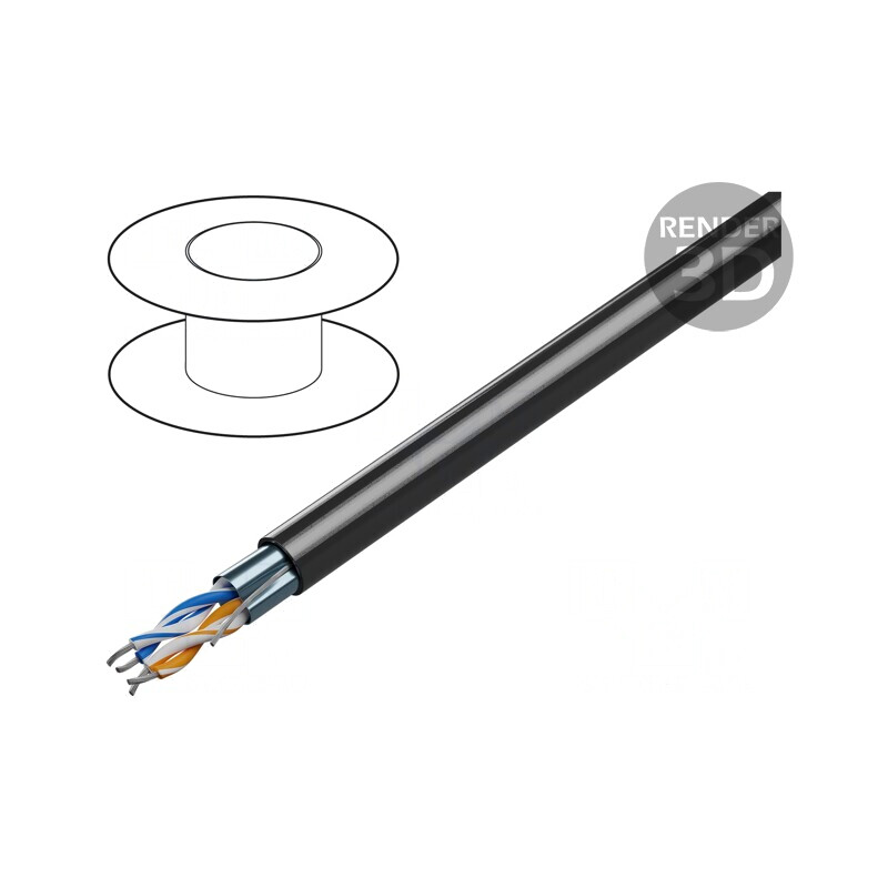 Cablu de Date Ecranat Cupru 2x2x1.3mm Negru | Electronic-mag.ro | Componente Electronice