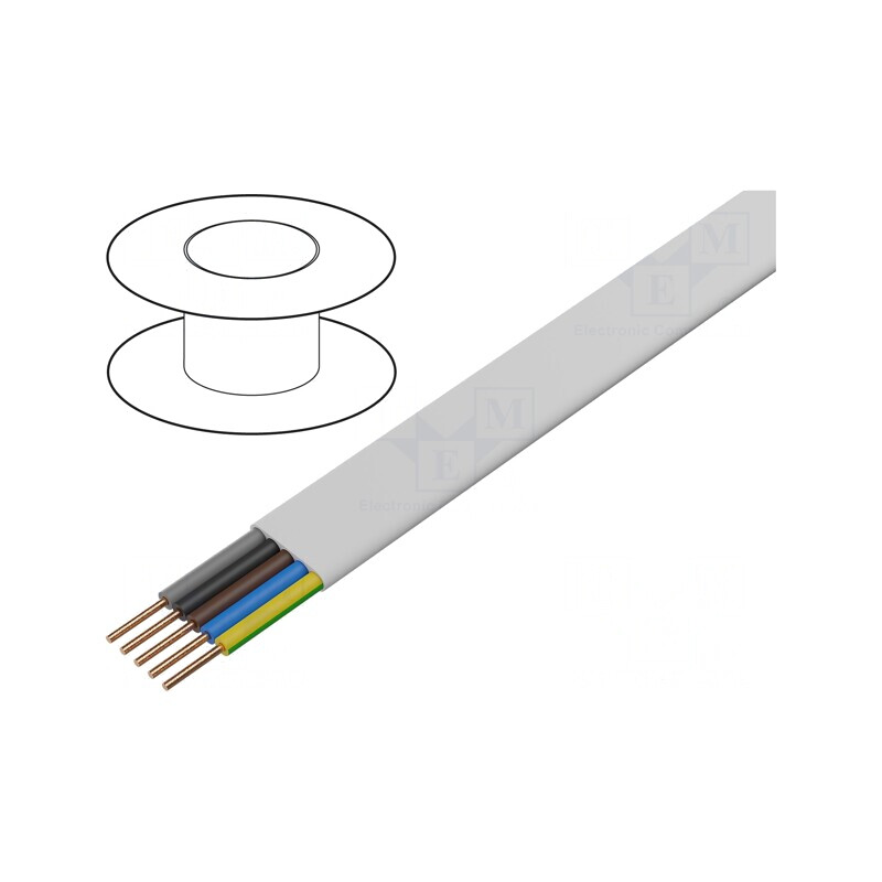 Cablu electric alb plat 5G2.5mm2 100m | Electronic-mag.ro | Componente Electronice