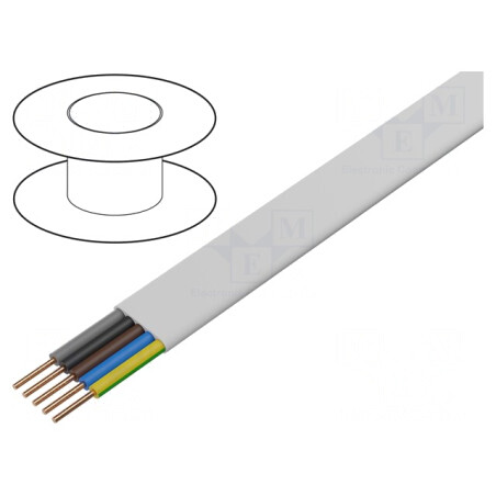 Cablu electric alb plat 5G2.5mm2 100m | Electronic-mag.ro | Componente Electronice