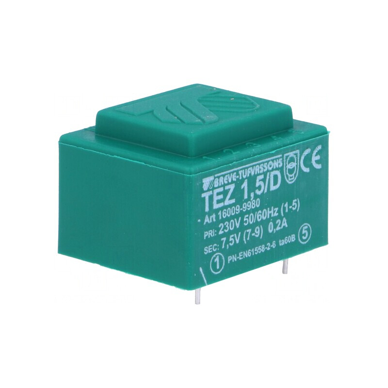 Transformator Încapsulat 1,5VA 230V 7,5V 200mA PCB | Electronic-mag.ro | Componente Electronice