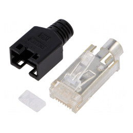 Mufă RJ45 Ecranată 8P8C cu Manșon | Electronic-mag.ro | Componente Electronice