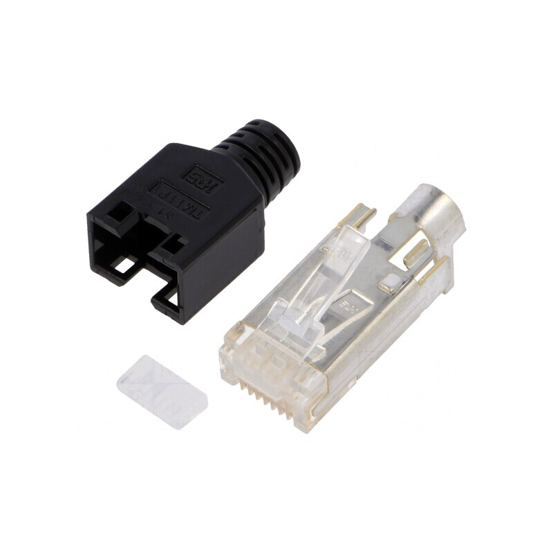 Mufă RJ45 Ecranată 8P8C cu Manșon | Electronic-mag.ro | Componente Electronice