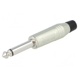 Mufă Jack 6,3mm Mono Gri Lipire | Electronic-mag.ro | Componente Electronice