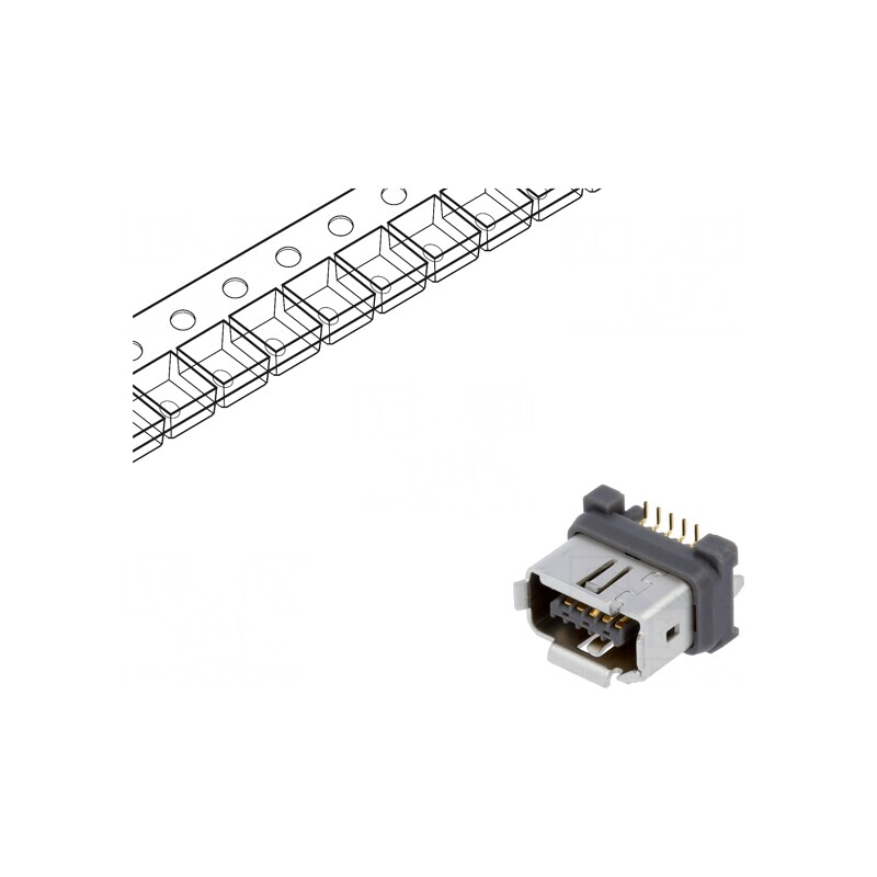 Conector ix Industrial SMT 10 PIN Aurit Tată | Electronic-mag.ro | Componente Electronice