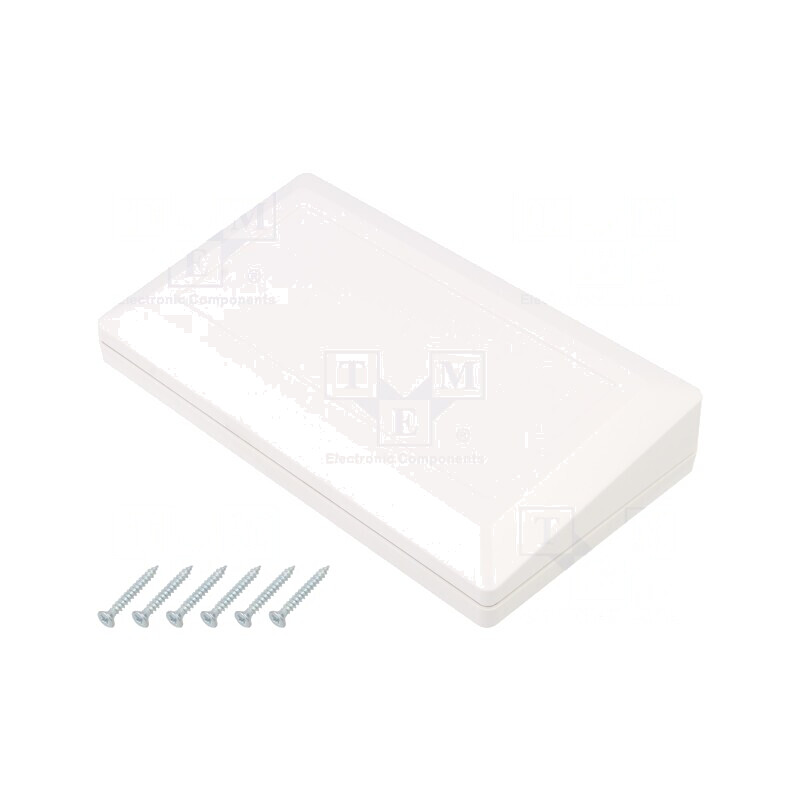 Carcasă Desktop ABS Albă cu Garnitură 180x100x41.5mm | Electronic-mag.ro | Componente Electronice