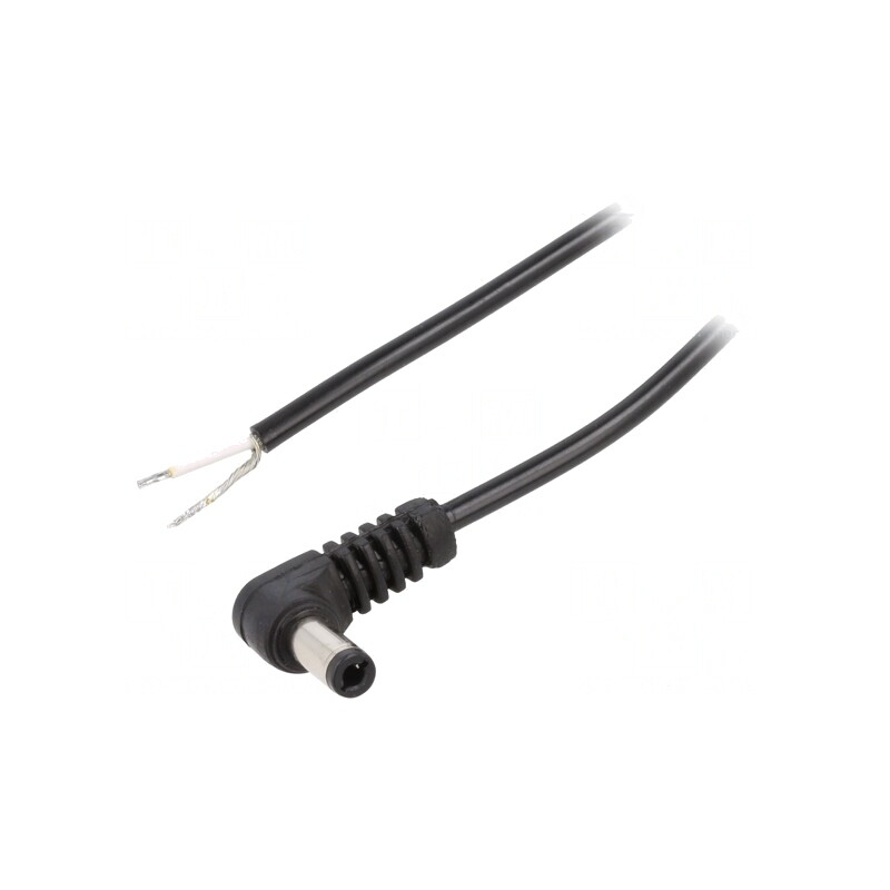 Cablu DC 5,5/2,5 cu Mufă în Unghi Negru 1,5m | Electronic-mag.ro | Componente Electronice