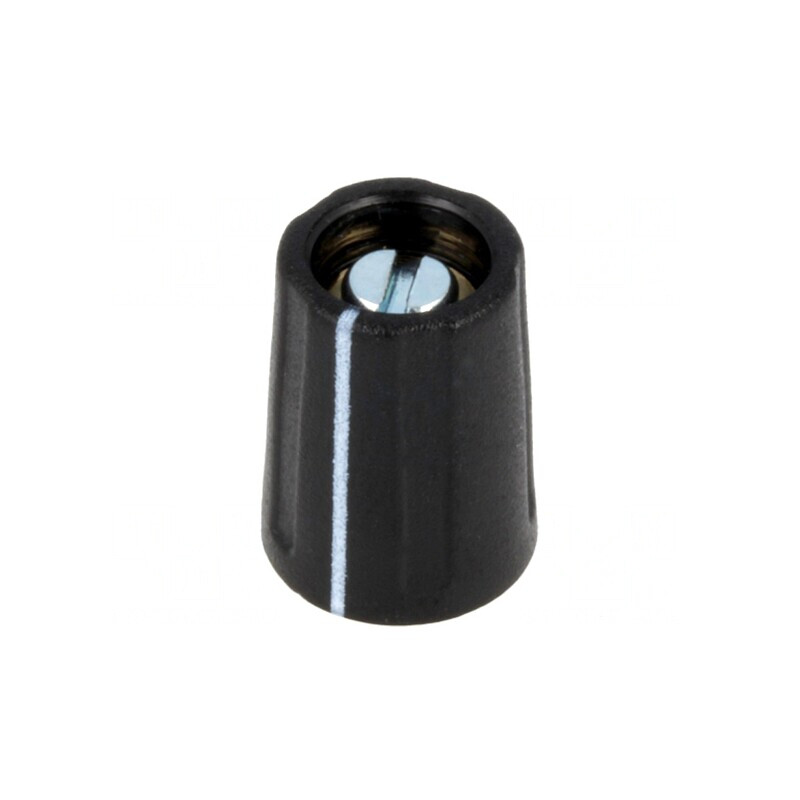 Buton rotativ negru cu indicator ABS 6mm 13,5x15,5mm | Electronic-mag.ro | Componente Electronice