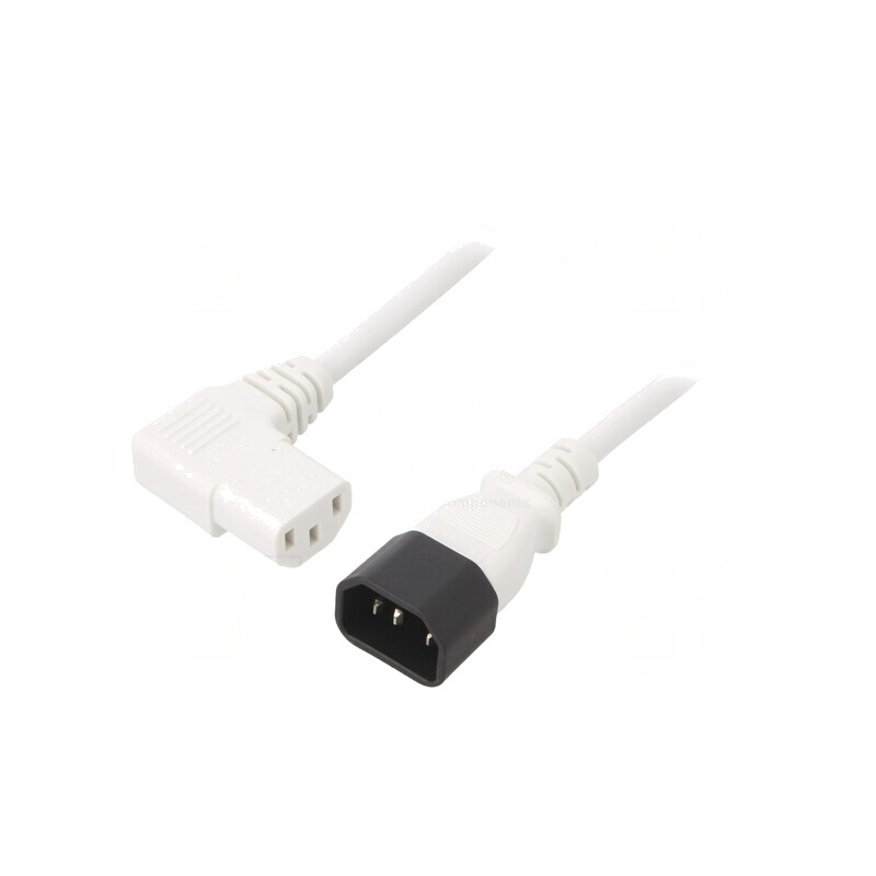Cablu Alimentare 1m Alb 10A IEC C13 la C14  | Electronic-mag.ro | Componente Electronice