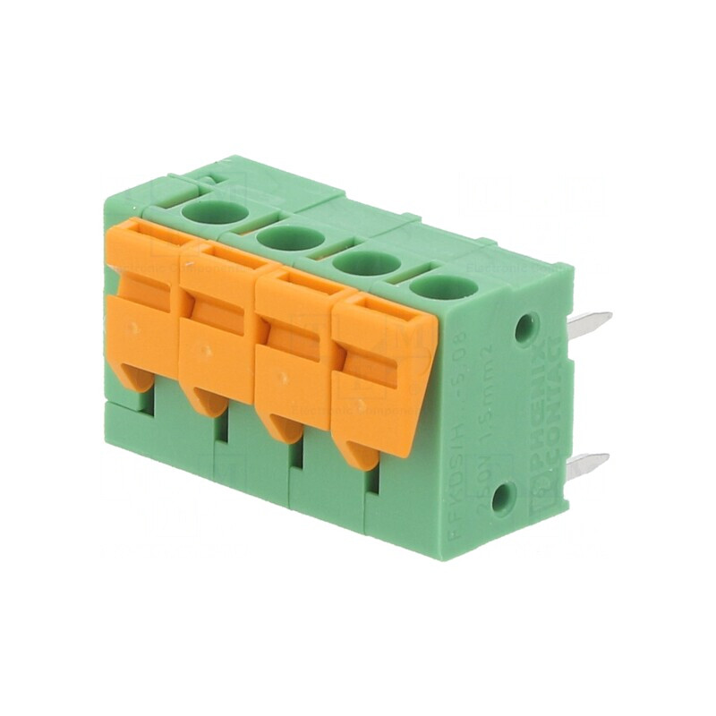 Regletă de Conexiuni PCB 90° 5,08mm 4 Piste 15A | Electronic-mag.ro | Componente Electronice