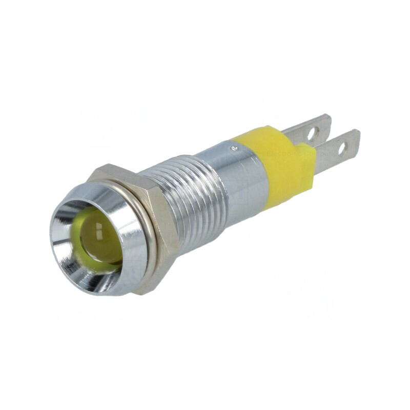Lampă de control LED galbenă 24-28VDC IP67 Ø8,2mm | Electronic-mag.ro | Componente Electronice Lampă de control LED galbenă 24-28VDC IP67 Ø8,2mm | Electronic-mag.ro | Componente Electronice