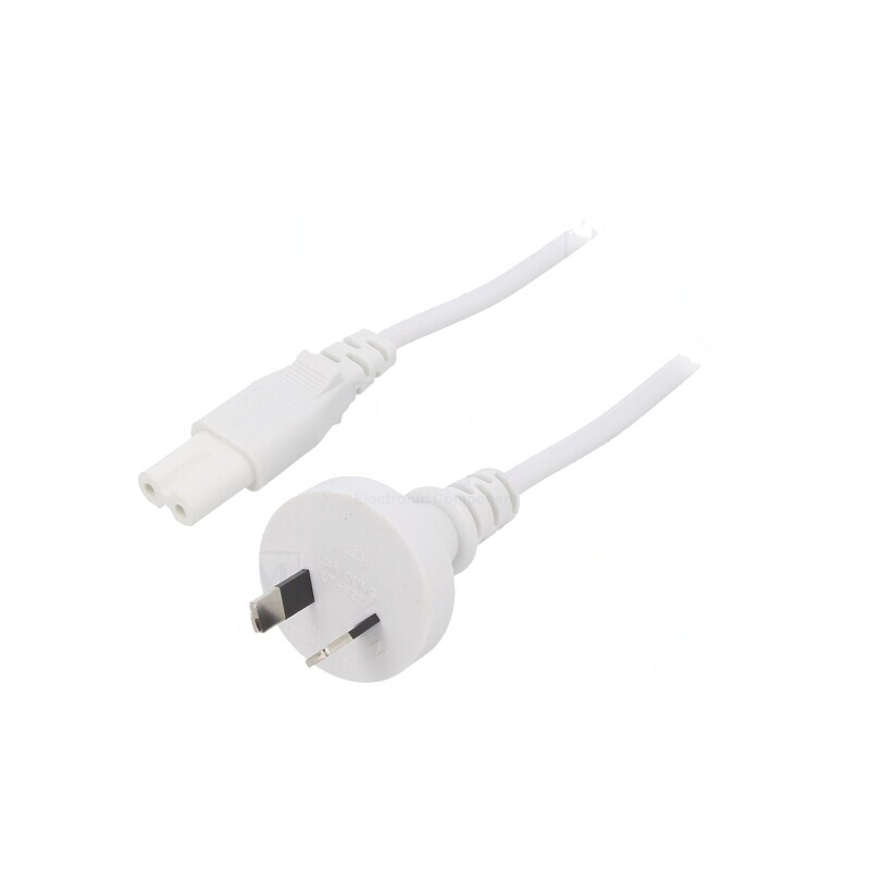 Cablu Alimentare 2x0,75mm2 3m Alb | Electronic-mag.ro | Componente Electronice
