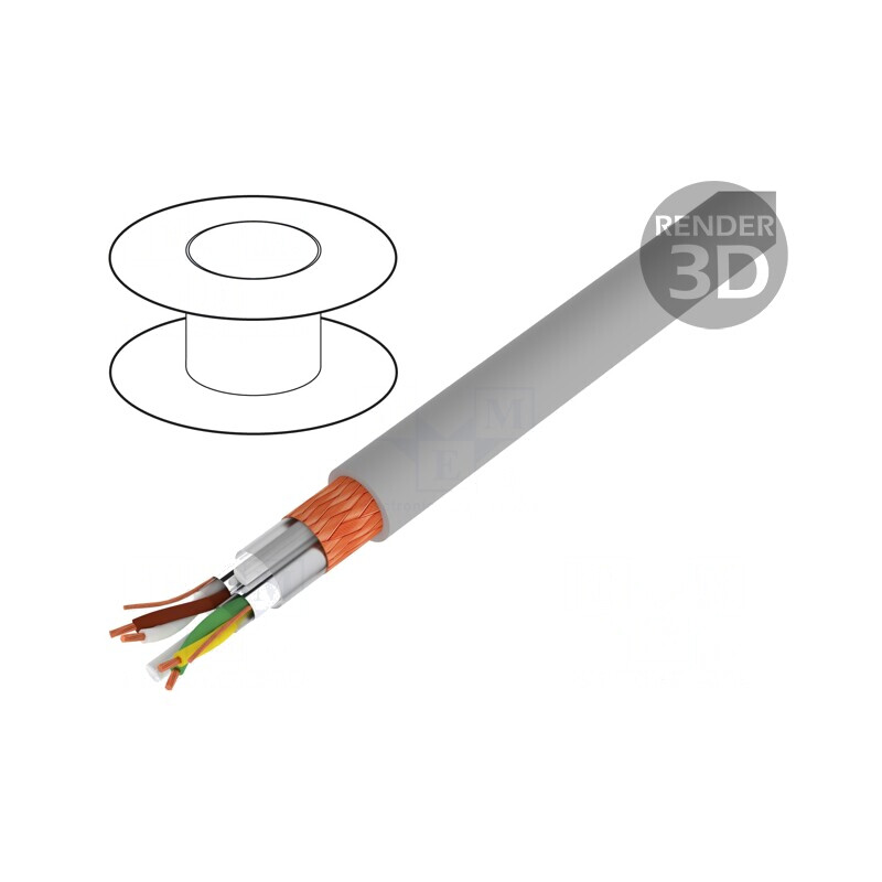Cablu PVC gri 250V 2x2x0,22mm2 cu autostingere | Electronic-mag.ro | Componente Electronice