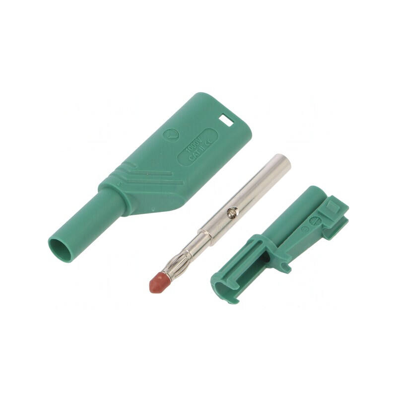 Mufă banană verde 4mm 24A 1kVDC 0,5-2,5mm2 | Electronic-mag.ro | Componente Electronice