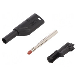 Mufă Banană 4mm Neagră 24A 1kVDC | Electronic-mag.ro | Componente Electronice