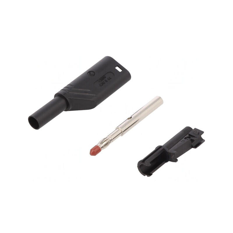 Mufă Banană 4mm Neagră 24A 1kVDC | Electronic-mag.ro | Componente Electronice