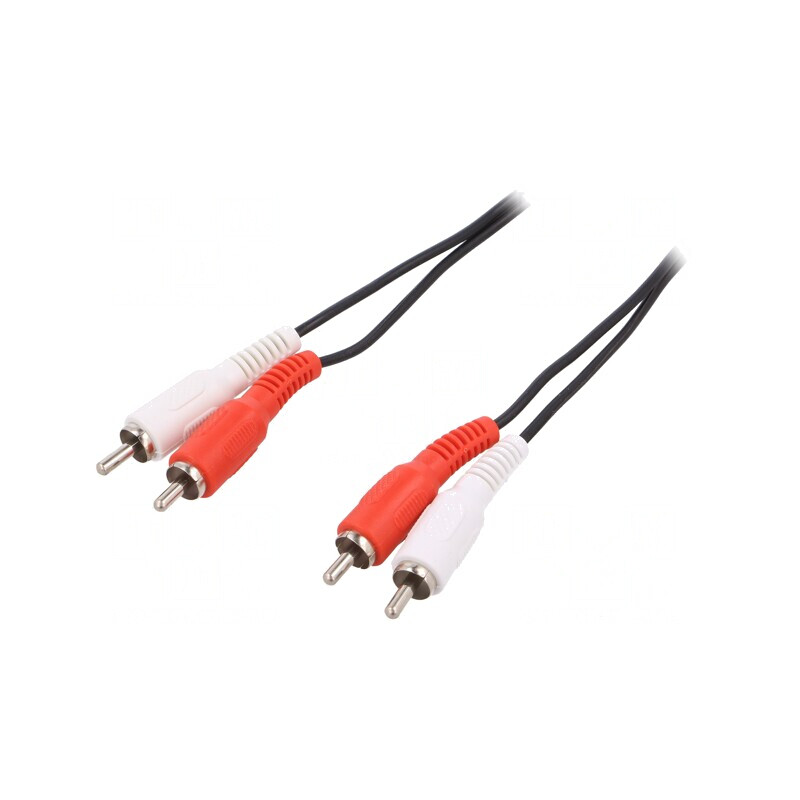 Cablu RCA dublu 10m negru | Electronic-mag.ro | Componente Electronice