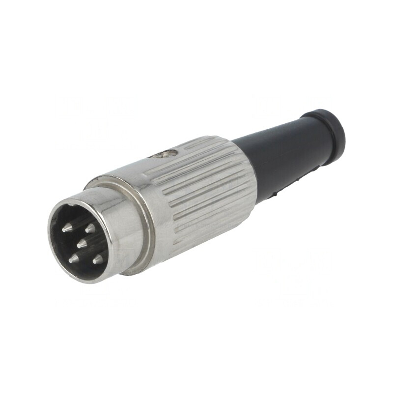 Mufă DIN 5 pini 34V drept pe cablu | Electronic-mag.ro | Componente Electronice