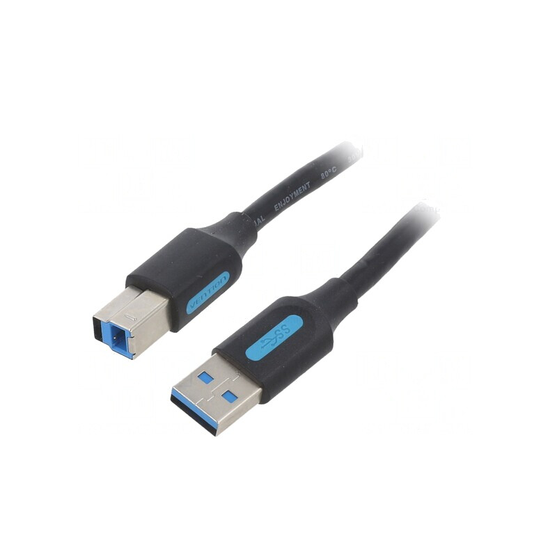 Cablu USB 3.0 A-B 1m Negru | Electronic-mag.ro | Componente Electronice