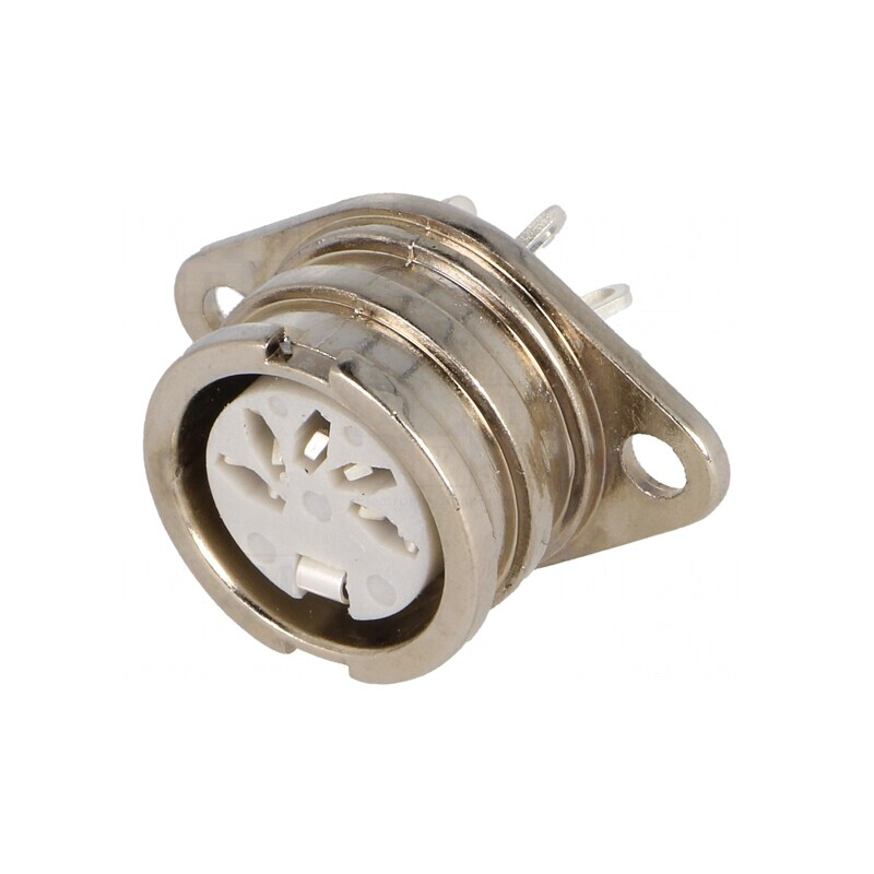Soclu DIN 5-PIN 180° 34V 2A Argintat | Electronic-mag.ro | Componente Electronice
