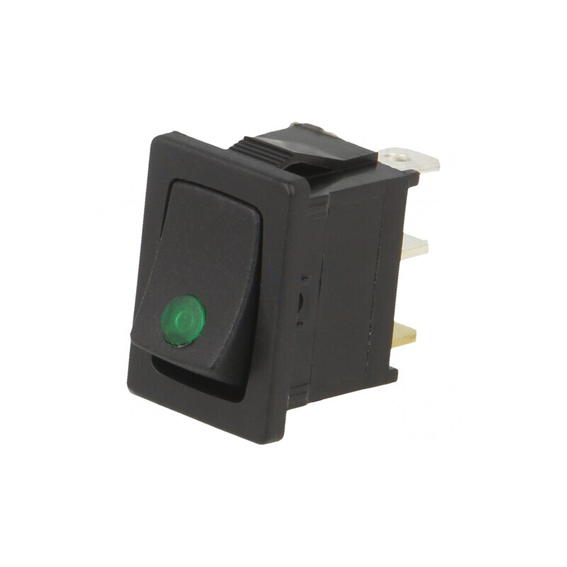 Comutator Rocker ON-OFF 16A 12VDC cu LED Negru | Electronic-mag.ro | Componente Electronice
