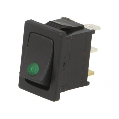Comutator Rocker ON-OFF 16A 12VDC cu LED Negru | Electronic-mag.ro | Componente Electronice