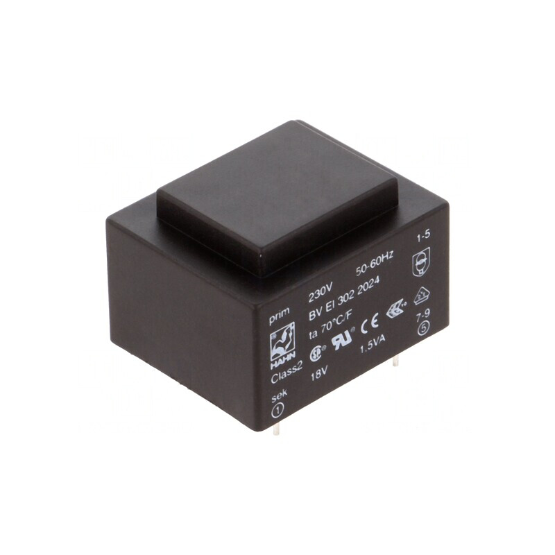 Transformator încapsulat 1,5VA 230V 18V 83mA PCB | Electronic-mag.ro | Componente Electronice
