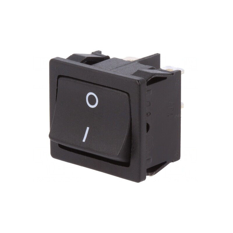 Comutator Rocker DPST ON-OFF 12A/250VAC Negru IP40 | Electronic-mag.ro | Componente Electronice