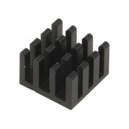 Radiator Extrudat Negru 15x15x10mm Aluminiu | Electronic-mag.ro | Componente Electronice
