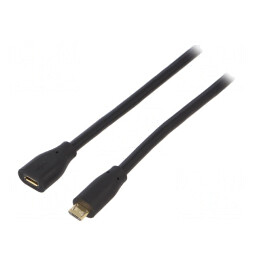 Cablu USB 2.0 Micro USB B 1,5m Negru | Electronic-mag.ro | Componente Electronice