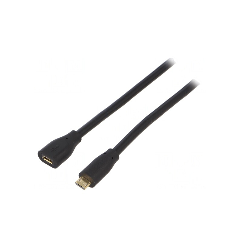 Cablu USB 2.0 Micro USB B 1,5m Negru | Electronic-mag.ro | Componente Electronice